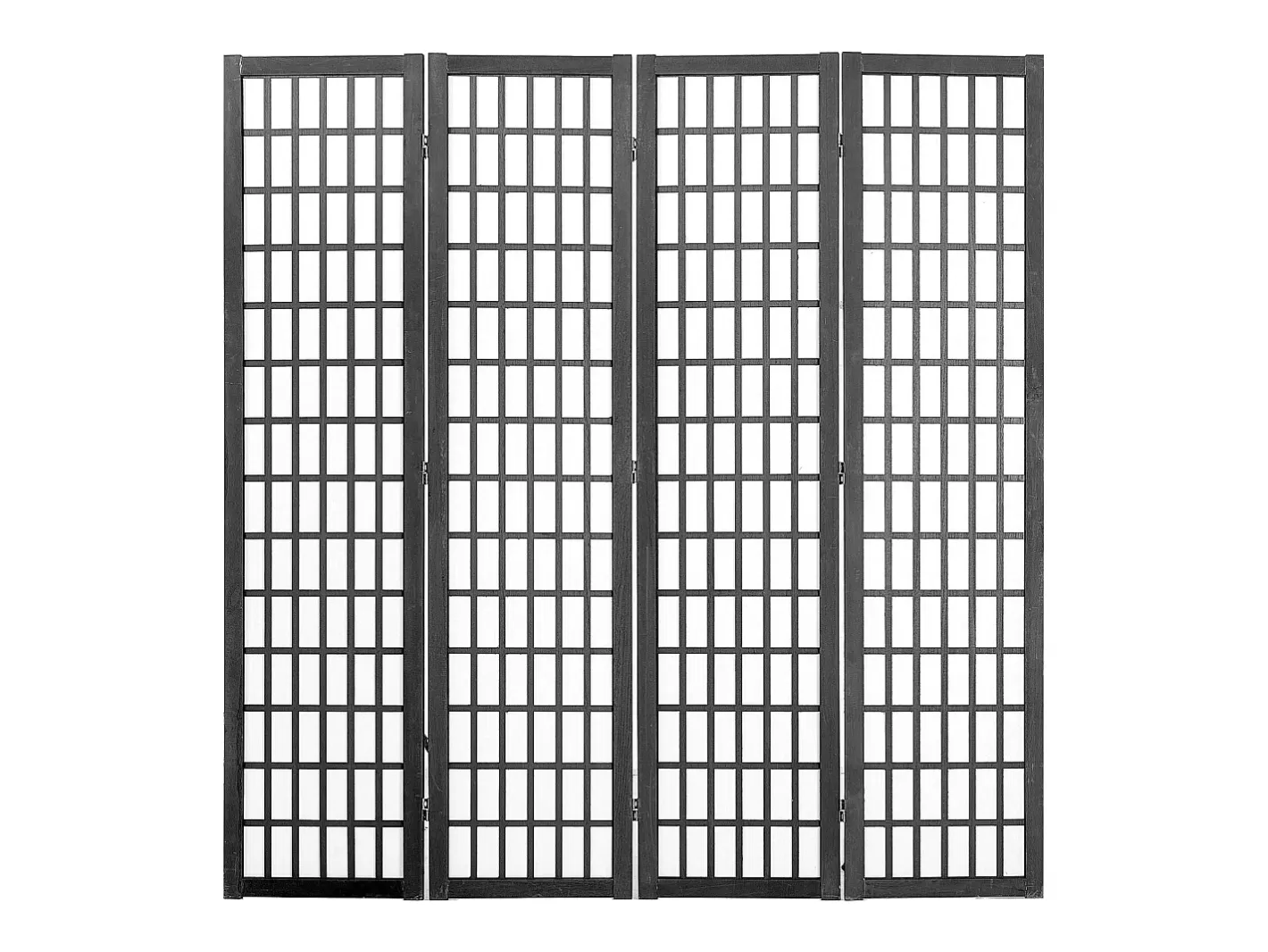 Biombo-Tabique Divisorio SucceBuy, Tabique Divisorio Japonés de 4 Paneles, Tabique Japonés Portátil, de Madera, Gira 360°, 162 x 170 x 1,9 cm, para Separar Habitaciones Negro