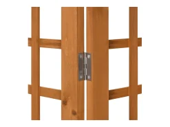Biombo-Tabique divisorio/celosía de 3 paneles de madera maciza de abeto Marru00f3n