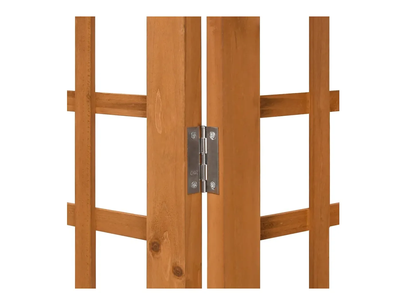 Biombo-Tabique divisorio/celosía de 3 paneles de madera maciza de abeto Marru00f3n