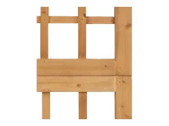 Biombo-Tabique divisorio/celosía de 3 paneles de madera maciza de abeto Marru00f3n