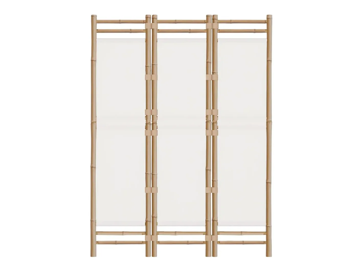 Sale Tabique plegable 3 paneles 120 cm Bambú y lona Crema