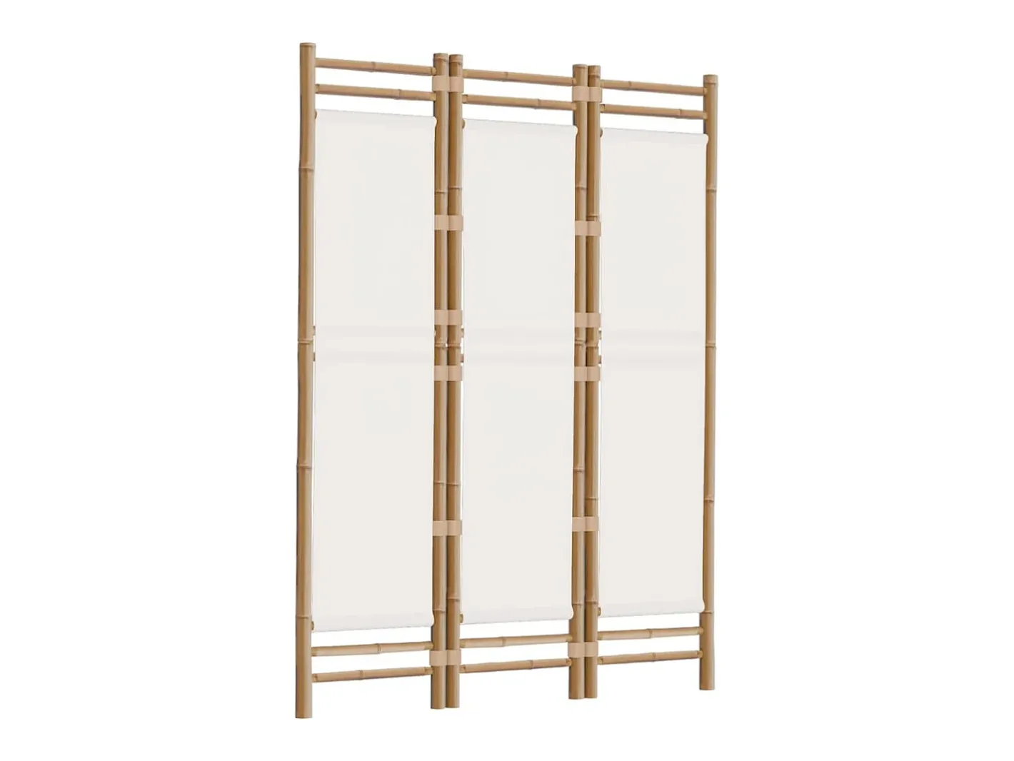 Sale Tabique plegable 3 paneles 120 cm Bambú y lona Crema