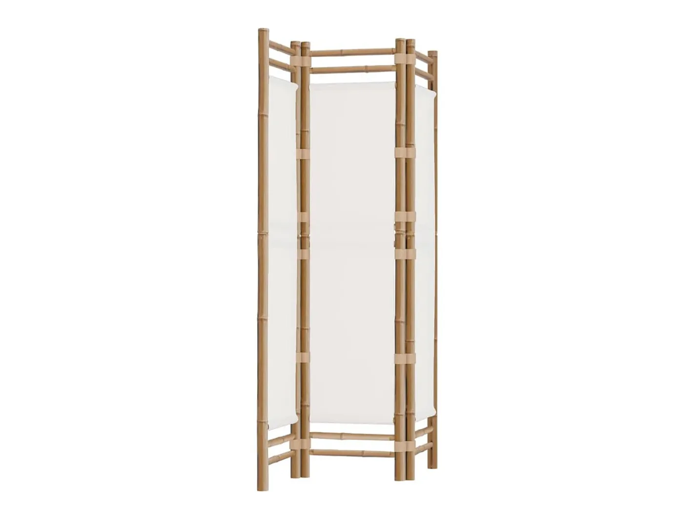Sale Tabique plegable 3 paneles 120 cm Bambú y lona Crema