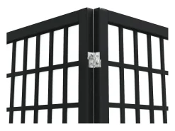 Biombo-Tabique plegable 4 paneles 160x170 cm Negro