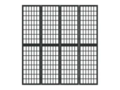 Biombo-Tabique plegable 4 paneles 160x170 cm Negro