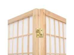Biombo-Tabique plegable 5 paneles 200x170 cm Marru00f3n
