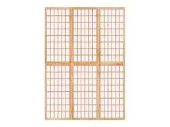 Biombo-Tabique plegable 3 paneles 120x170 cm Marru00f3n