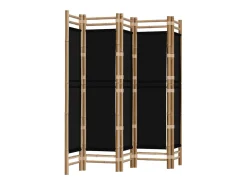Best Tabique plegable 5 paneles 200 cm Bambú y lona Negro