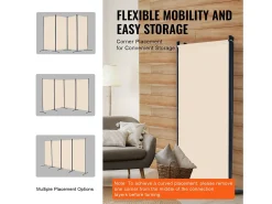 Biombo-Tabique SucceBuy Biombo de 4 Paneles, Biombo Plegable, Separador Portátil, Separador Independiente para Oficina, Dormitorio y Estudio, Beige