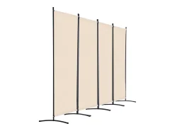 Biombo-Tabique SucceBuy Biombo de 4 Paneles, Biombo Plegable, Separador Portátil, Separador Independiente para Oficina, Dormitorio y Estudio, Beige