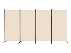 Biombo-Tabique SucceBuy Biombo de 4 Paneles, Biombo Plegable, Separador Portátil, Separador Independiente para Oficina, Dormitorio y Estudio, Beige