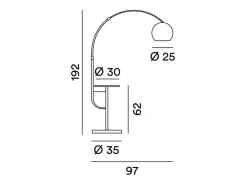 Lámpara De Pie-Tableau - Lámpara de pie LED de latón bruñido, 1 casquillo E27 máx. 60 W, 192 cm de altura, regulable en altura 180° - Perenz Dorado
