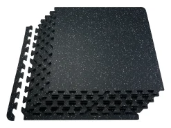 Outlet Tapete Entrelazado SucceBuy de 1.4 cm de Grosor para Gimnasio, 25 Piezas, Superficie de Goma, Blanco y Negro
