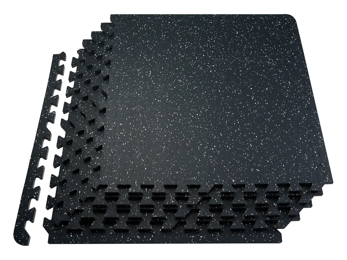 Outlet Tapete Entrelazado SucceBuy de 1.4 cm de Grosor para Gimnasio, 25 Piezas, Superficie de Goma, Blanco y Negro