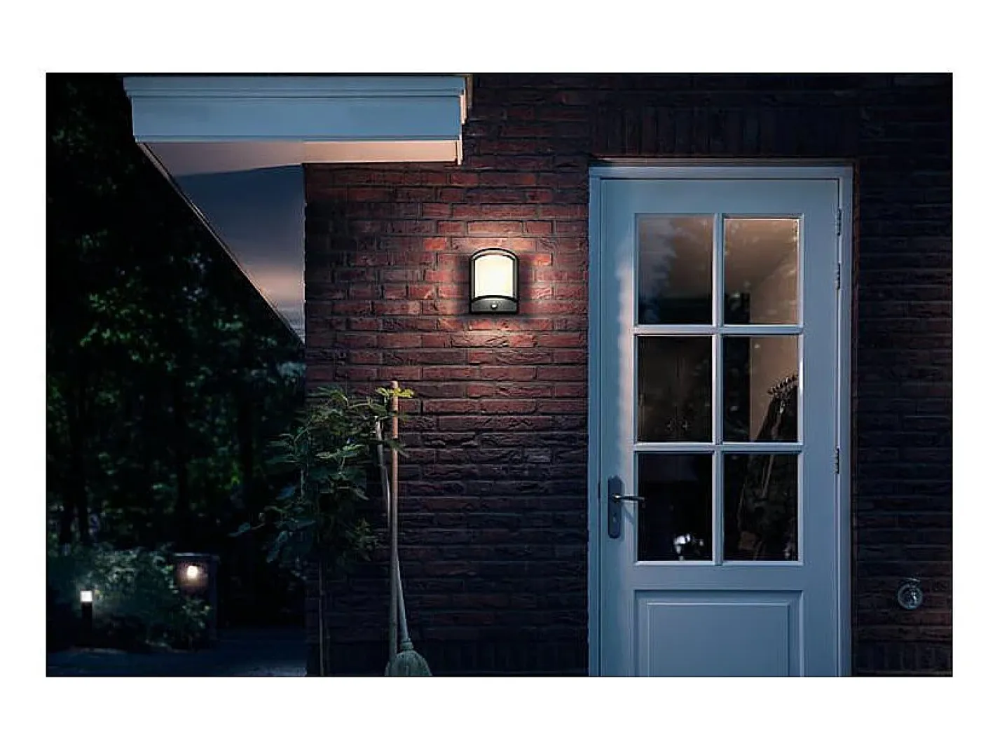 New Ledkia TechBrey Aplique de Pared Exterior LED con Sensor Movimiento 12W PHILIPS Samondra Transparente