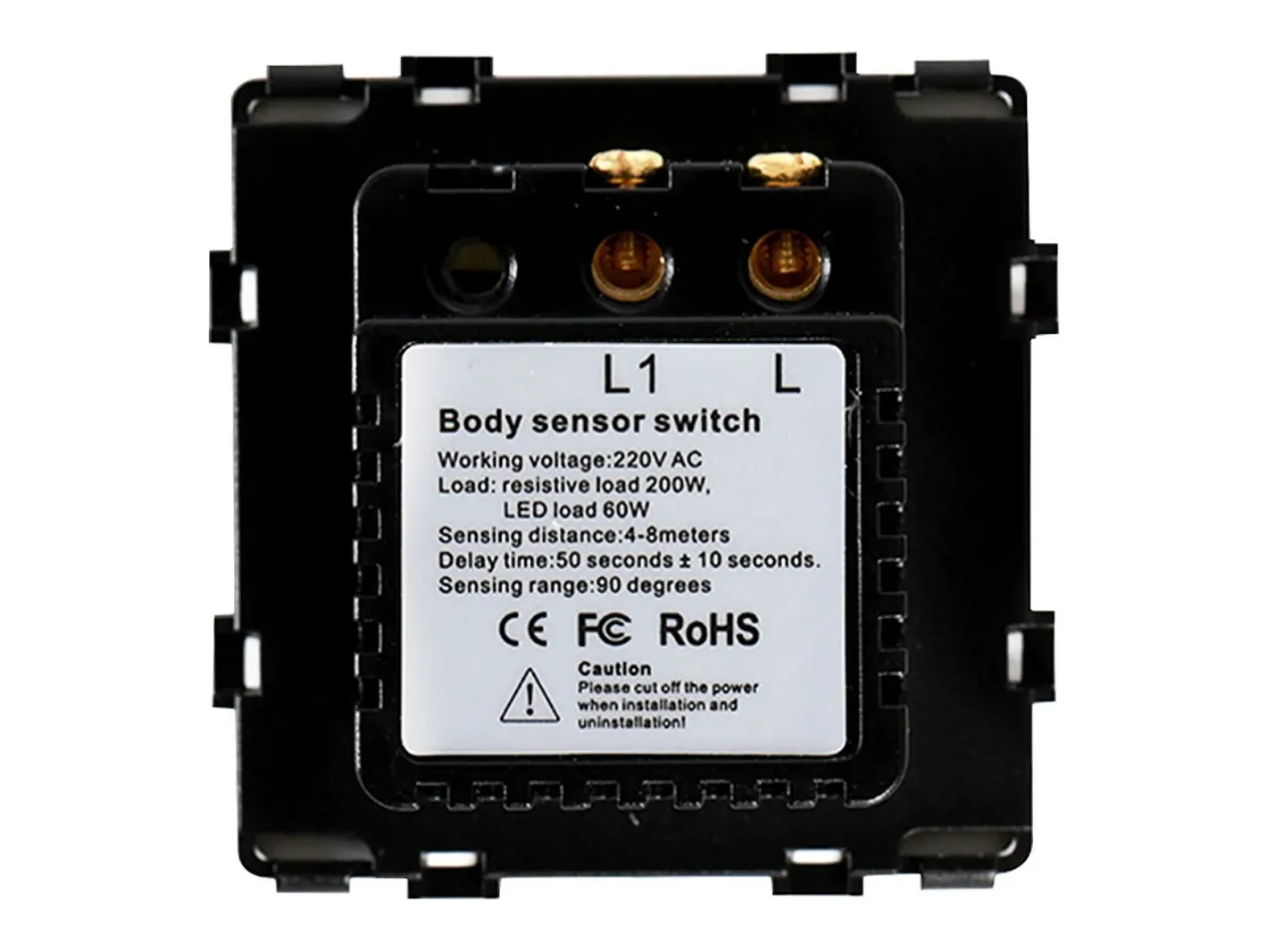 Ledkia Guirnalda Luminosa-TechBrey Interruptor Detector de Movimiento IR para Mecanismo Modern Negro