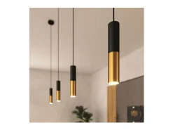 Hot Ledkia TechBrey Lámpara Colgante Creative-Cables Modelo PSMV_ Pantalla Doble Tub-E14 Negro