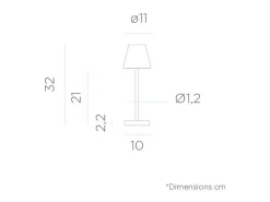Hot Newgarden TechBrey Lámpara de Mesa LED Lola Slim 30 Battery Gris