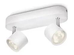 Ledkia TechBrey Lámpara de Techo LED Regulable 2 Focos 2x4.5W PHILIPS Star Transparente