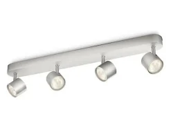 Ledkia Plafón-TechBrey Lámpara de Techo LED Regulable con Cuatro Focos 4x4.5W PHILIPS Star Transparente