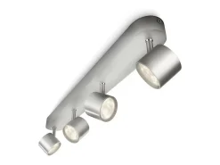 Ledkia Plafón-TechBrey Lámpara de Techo LED Regulable con Cuatro Focos 4x4.5W PHILIPS Star Transparente