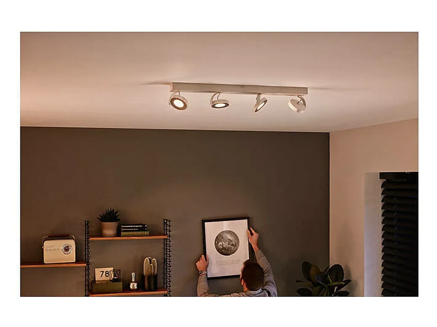 Ledkia TechBrey Lámpara de Techo LED Regulable WarmGlow 4x4.5W PHILIPS Clockwork Transparente New
