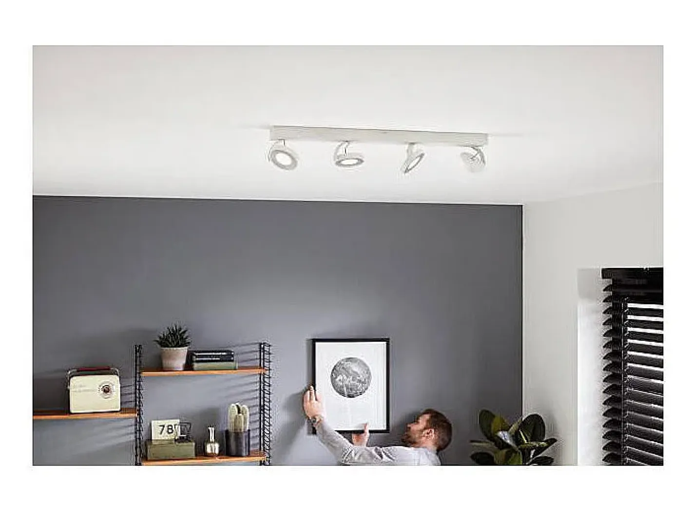 Ledkia TechBrey Lámpara de Techo LED Regulable WarmGlow 4x4.5W PHILIPS Clockwork Transparente New