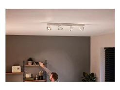 Ledkia TechBrey Lámpara de Techo LED Regulable WarmGlow 4x4.5W PHILIPS Clockwork Transparente New