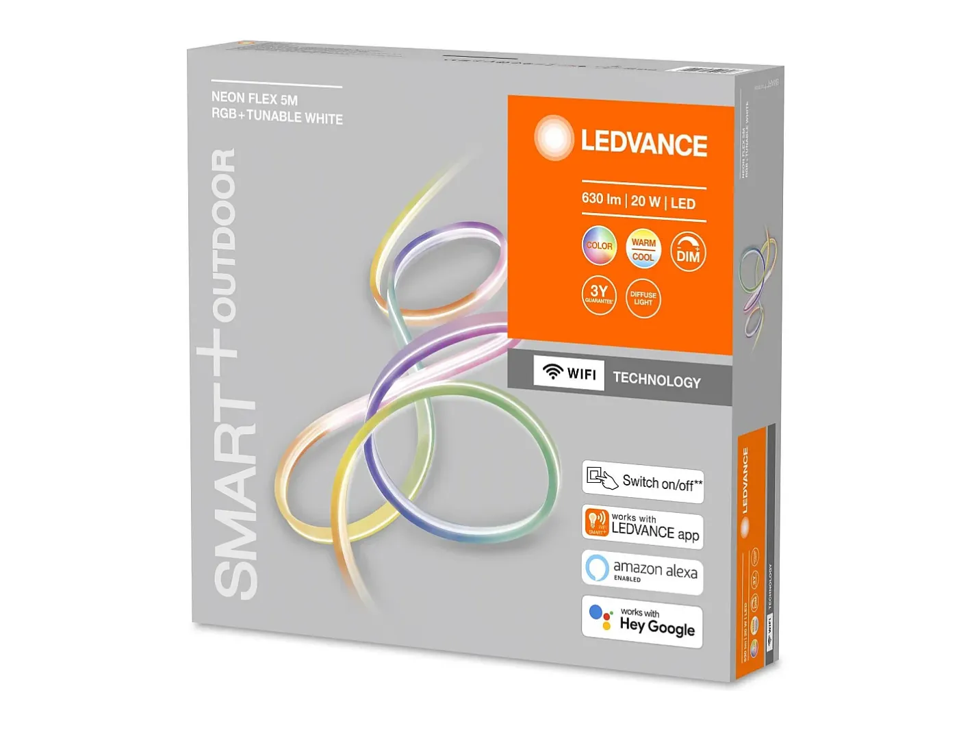 Ledkia TechBrey Tira LED Neón Flex RGBTW 20W Regulable Smart+ WiFi 5m LEDVANCE 4058075504806 Transparente New