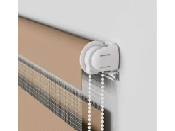 Clearance Tejido para estor cebra color marrón arena ancho 115,9 cm poliéster Marru00f3n