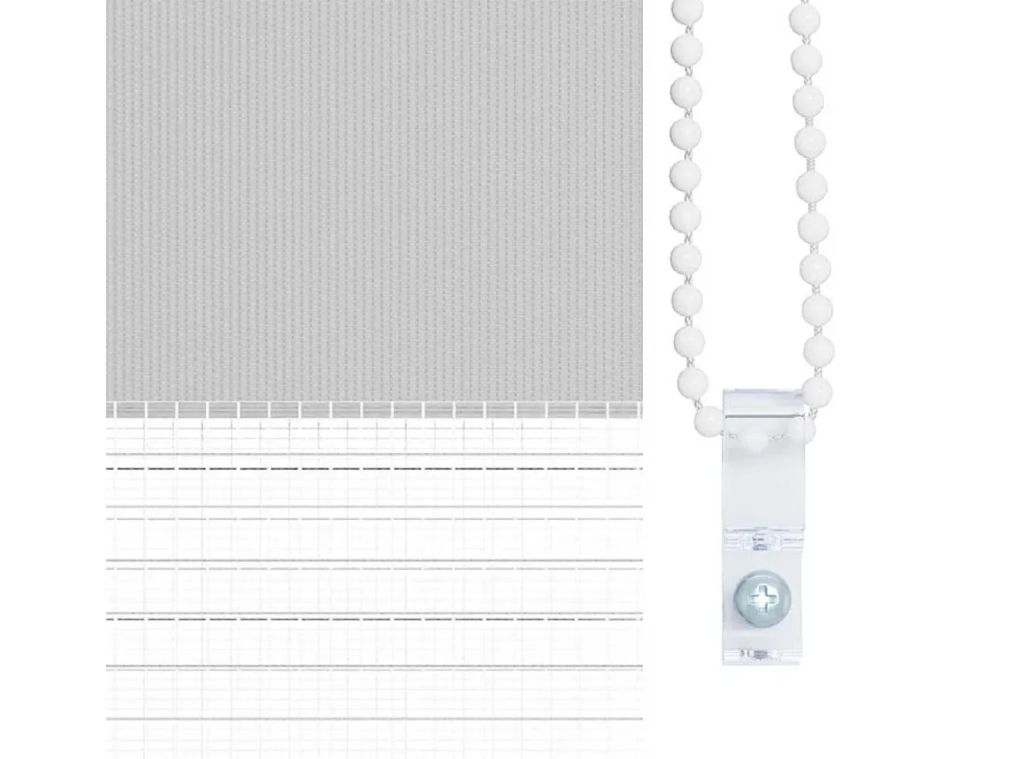 Sale Tejido para estor cebra claro ancho 125,9 cm poliéster Gris