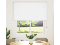 Tejido para estor enrollable opaco ancho 116,6 cm poliéster Blanco Discount