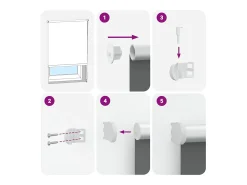 Tejido para estor enrollable opaco ancho 141,6 cm poliéster Blanco