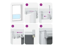 Ropa De Casa-Tejido para estor enrollable opaco ancho 136,6 cm poliéster Blanco