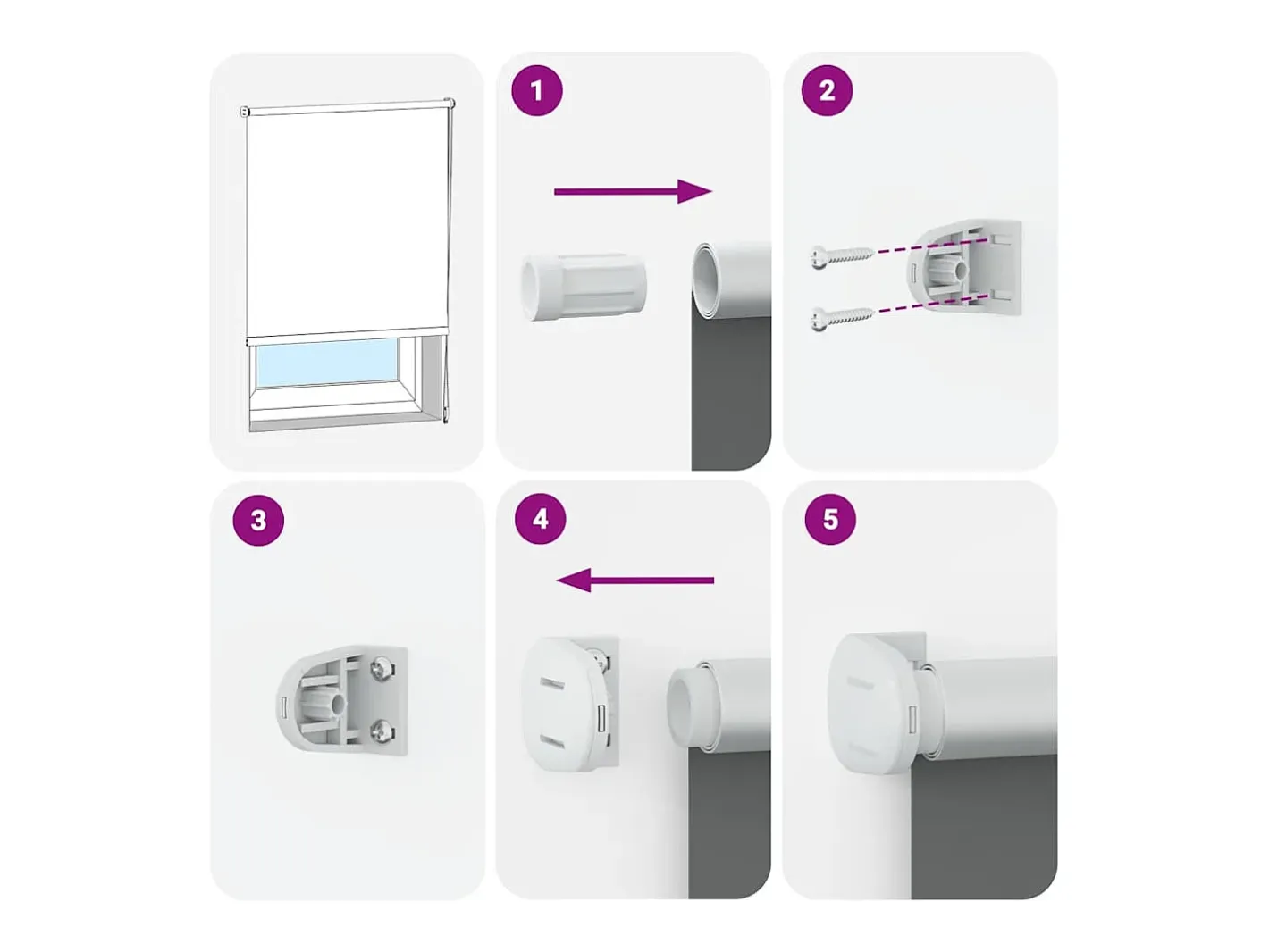 Tejido para estor enrollable opaco ancho 55,7 cm poliéster Blanco