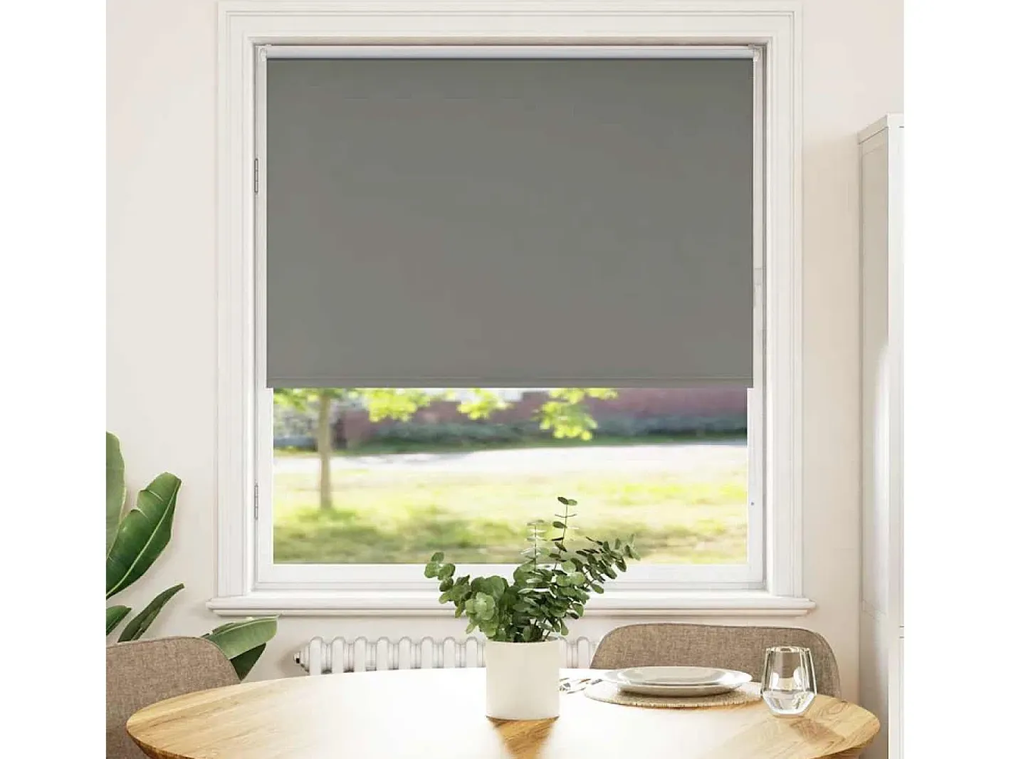 Tejido para estor enrollable opaco ancho 95,7 cm poliéster Gris New
