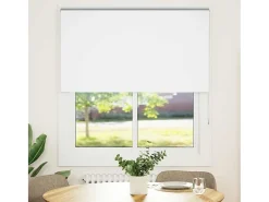 Tejido para estor enrollable opaco ancho 136,6 cm poliéster Blanco Best