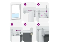 Tejido para estor enrollable opaco ancho 136,6 cm poliéster Blanco Best