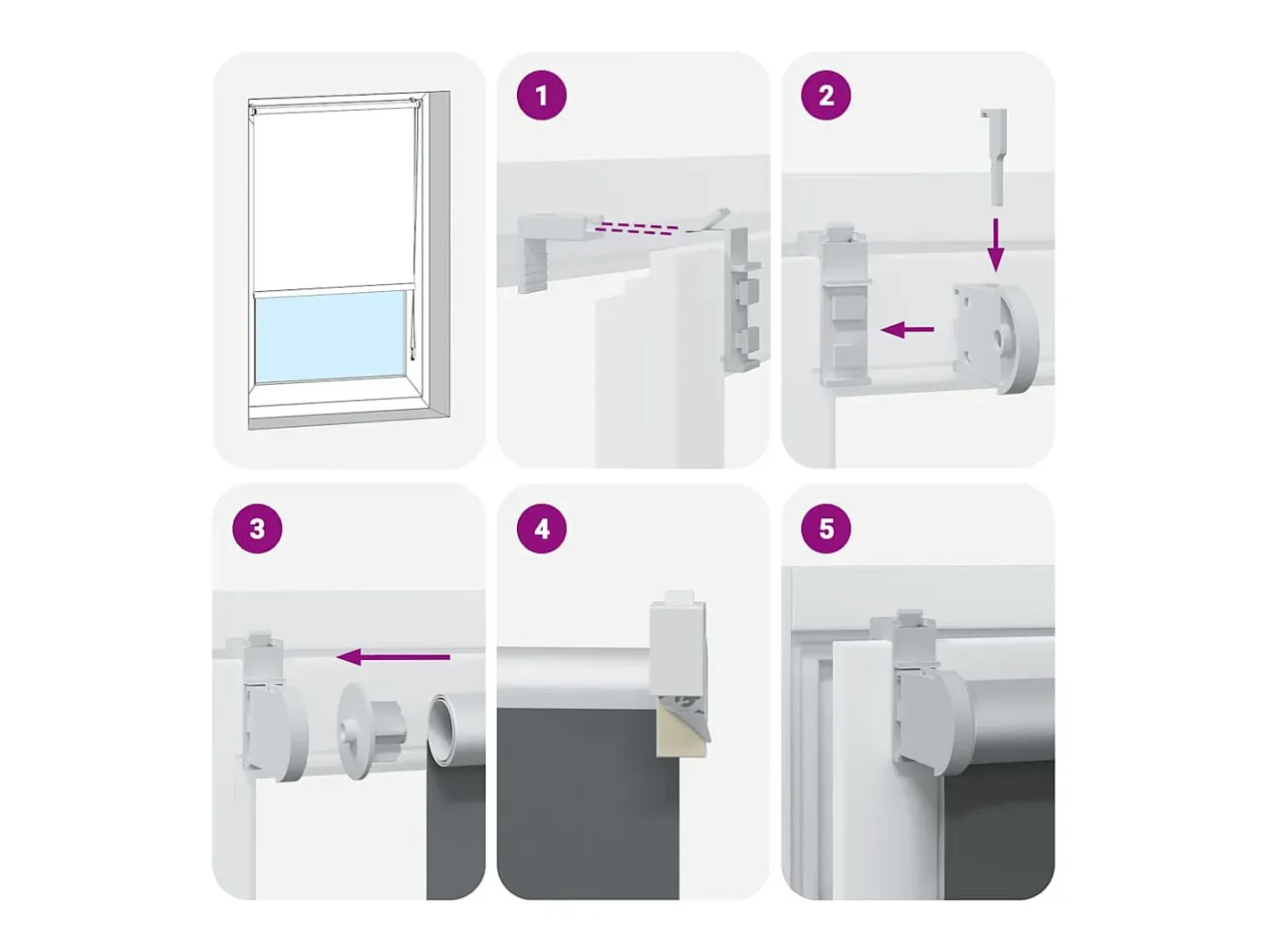 Tejido para estor enrollable opaco ancho 136,6 cm poliéster Blanco Best