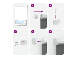 Tejido para estor enrollable opaco ancho 136,6 cm poliéster Blanco Best