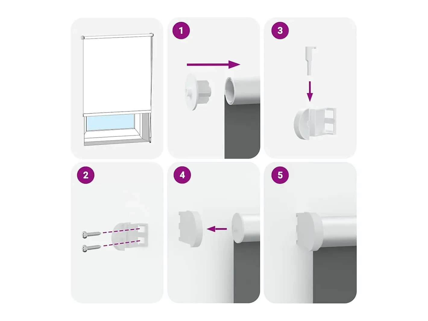 Tejido para estor enrollable opaco ancho 136,6 cm poliéster Blanco Best