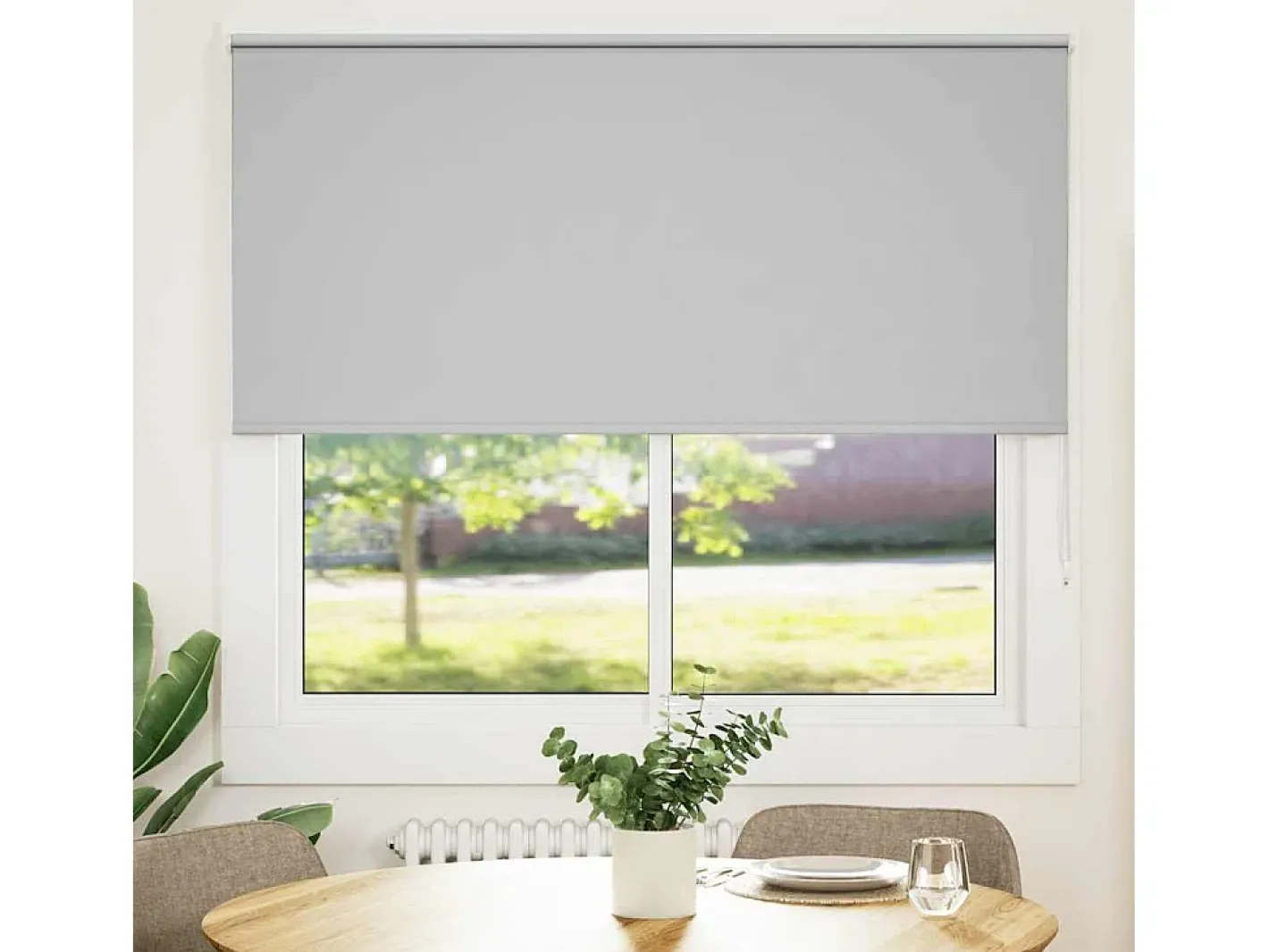 Ropa De Casa-Tejido para estor enrollable opaco ancho 156,6 cm poliéster Gris