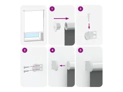 Ropa De Casa-Tejido para estor enrollable opaco ancho 121,6 cm poliéster Gris