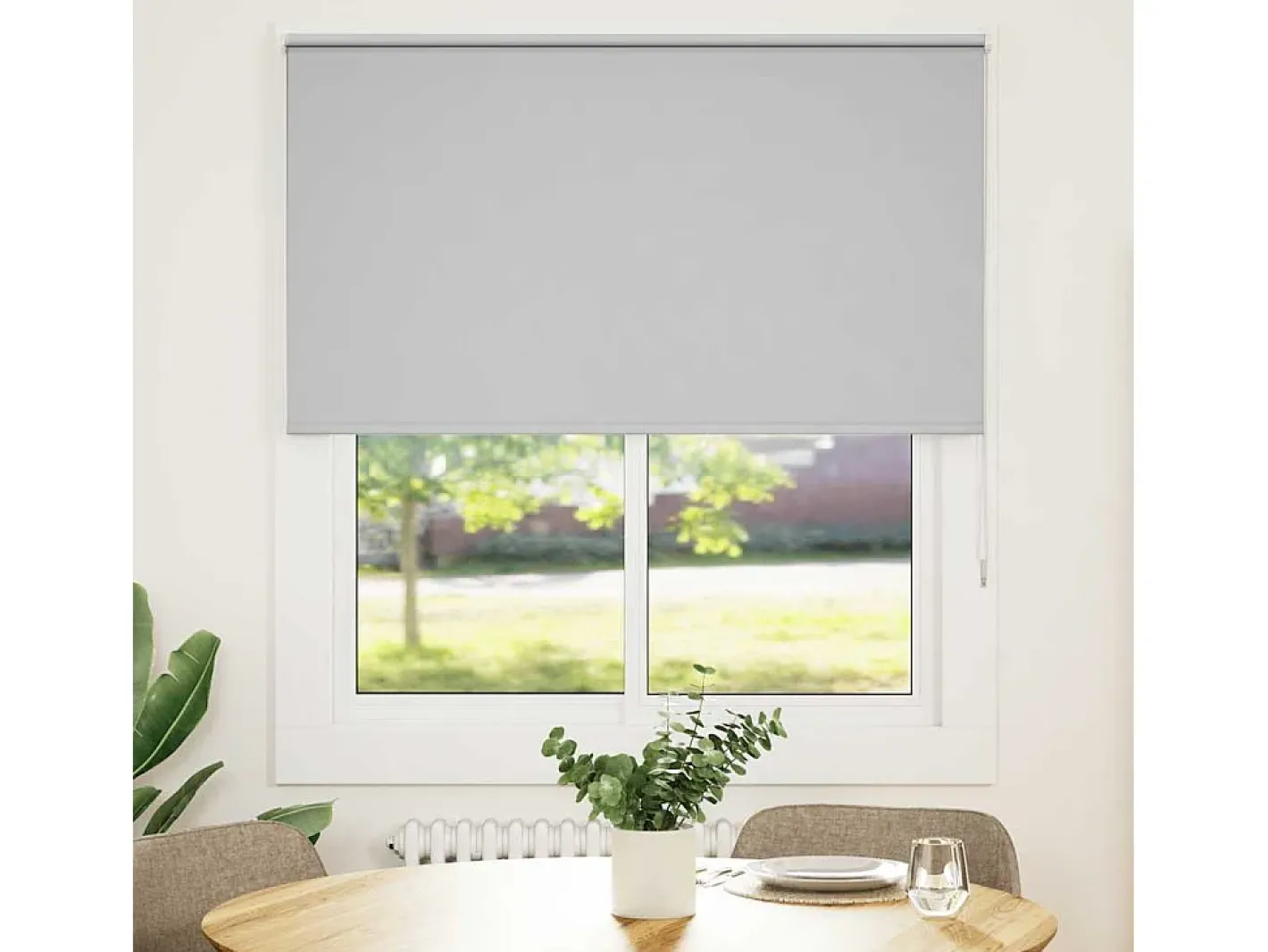 Ropa De Casa-Tejido para estor enrollable opaco ancho 121,6 cm poliéster Gris