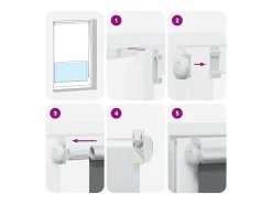 Tejido para estor enrollable opaco ancho 80,7 cm poliéster Gris Clearance