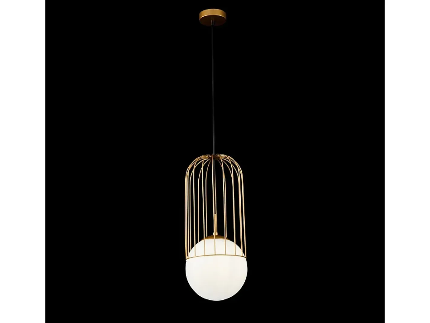 Maytoni Lámpara Suspendida-Telford Lámpara Colgante de Techo Cage Oro, 1 Luz, E27 Dorado