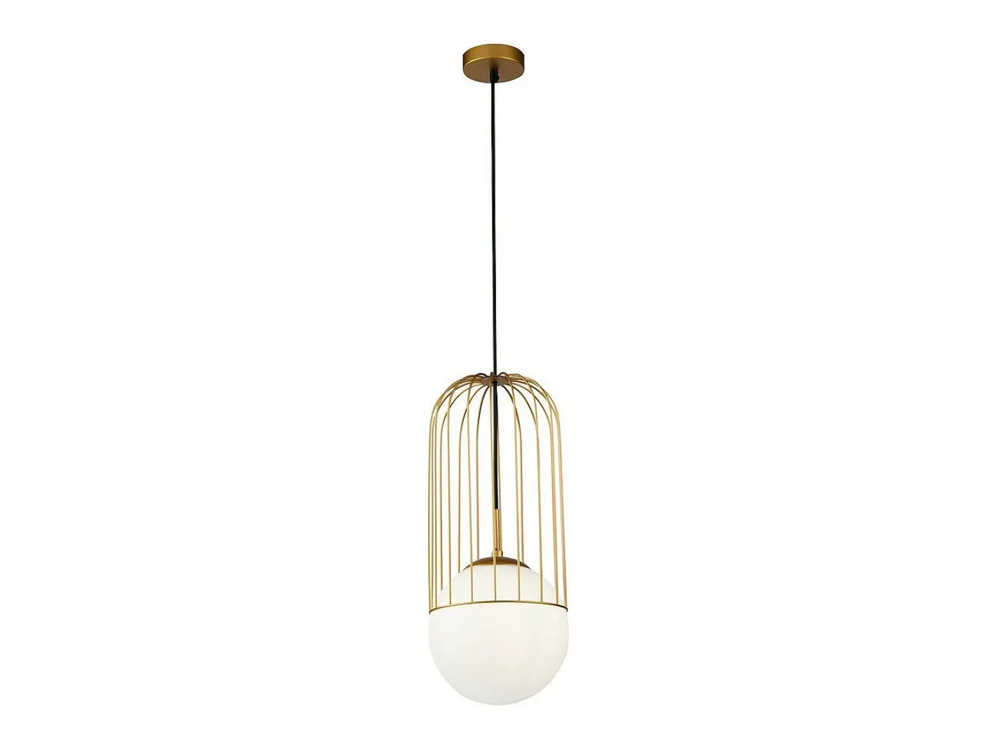 Maytoni Lámpara Suspendida-Telford Lámpara Colgante de Techo Cage Oro, 1 Luz, E27 Dorado