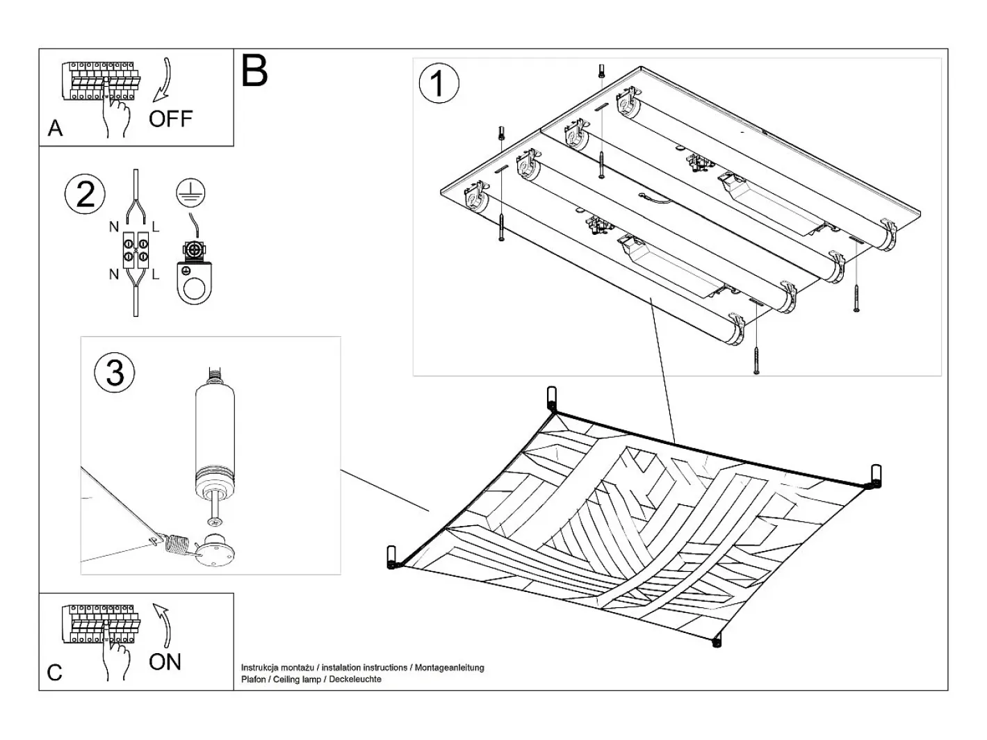 Sollux Lighting Plafón-Tessuto Decorativo A Filo Bianco Chiaro G13 Tejido Rasante Decorativo Claro G13 Blanco