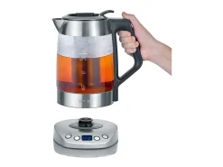 Severin Presentación Y Servicio-Tetera eléctrica WK 3479 de acero inoxidable cepillado con 5 programas de infusión preestablecidos y temperatura variable