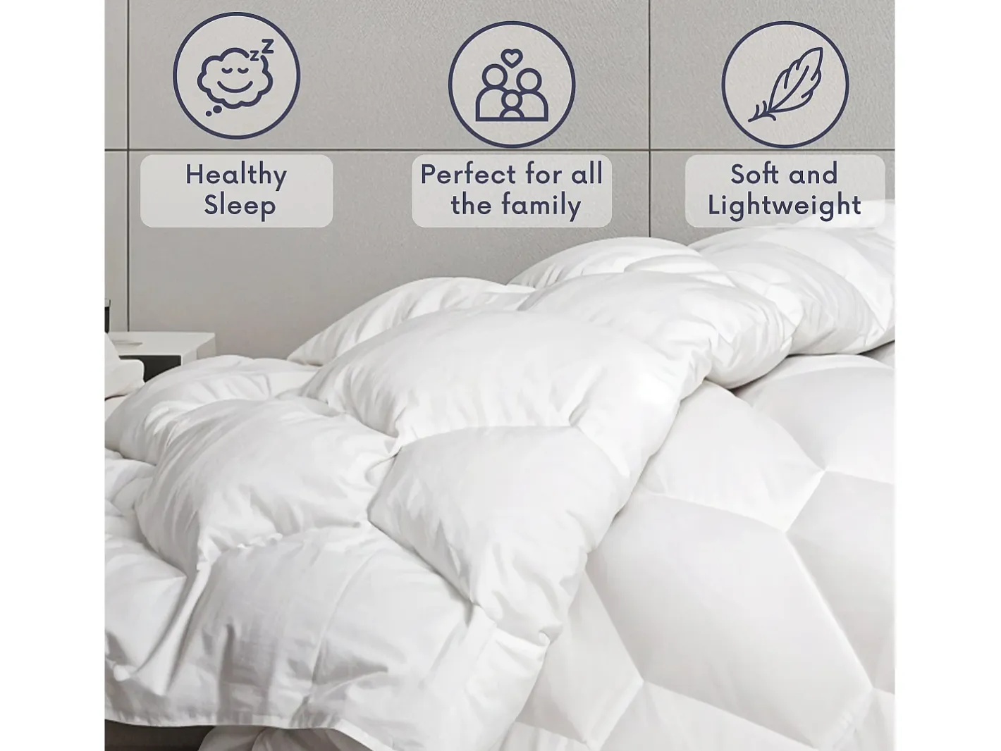 The White Stone Ropa De Cama-Edredón de Invierno 200x200 cm 400 g | Fibra Soft cálida | Microfibra blanca Blanco